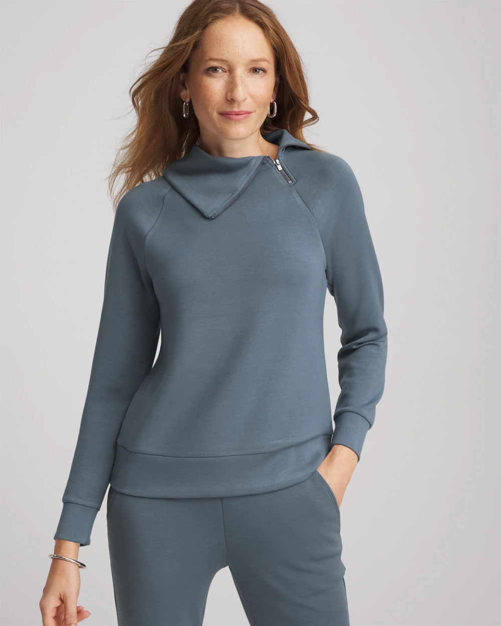 Chico's Zenergy® Soft Popover Top STORMY WEATHER
