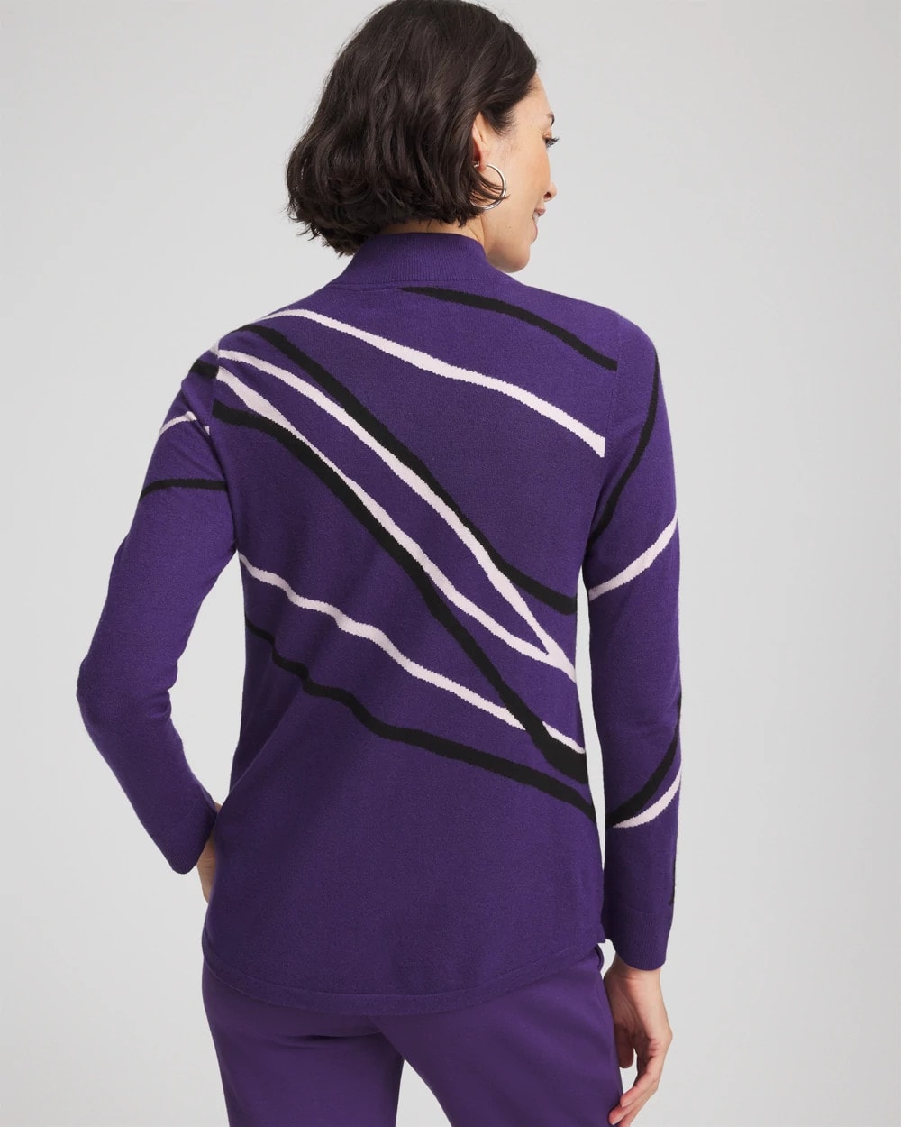 Chico's Zenergy® Luxe Morocco Half-Zip Pullover PURPLE ELIXIR