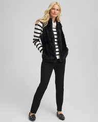 Chico's Zenergy® Luxe Faux Fur Vest BLACK