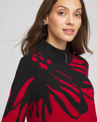 Chico's Zenergy® Luxe Printed Pullover Top CARMINE RED
