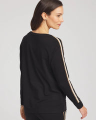 Chico's Zenergy® Lattice-Trim Pullover Top BLACK