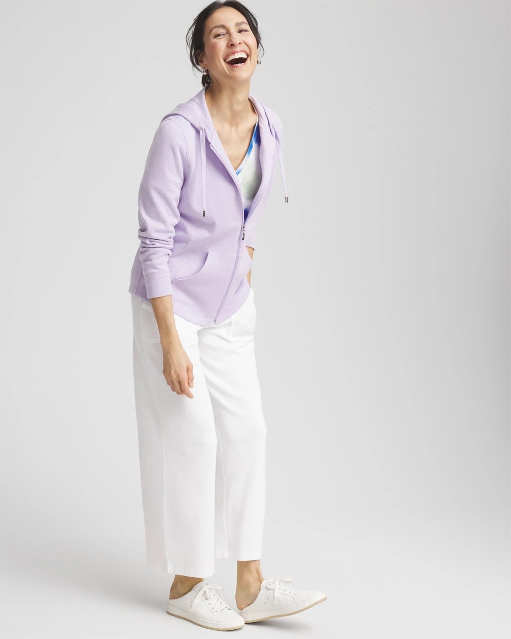 Chico's Zenergy® Beach Slub Zip-Front Hoodie VIOLET AURA