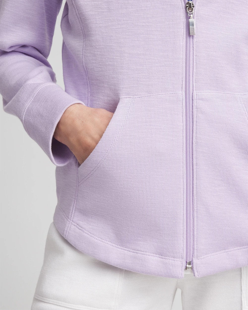 Chico's Zenergy® Beach Slub Zip-Front Hoodie VIOLET AURA