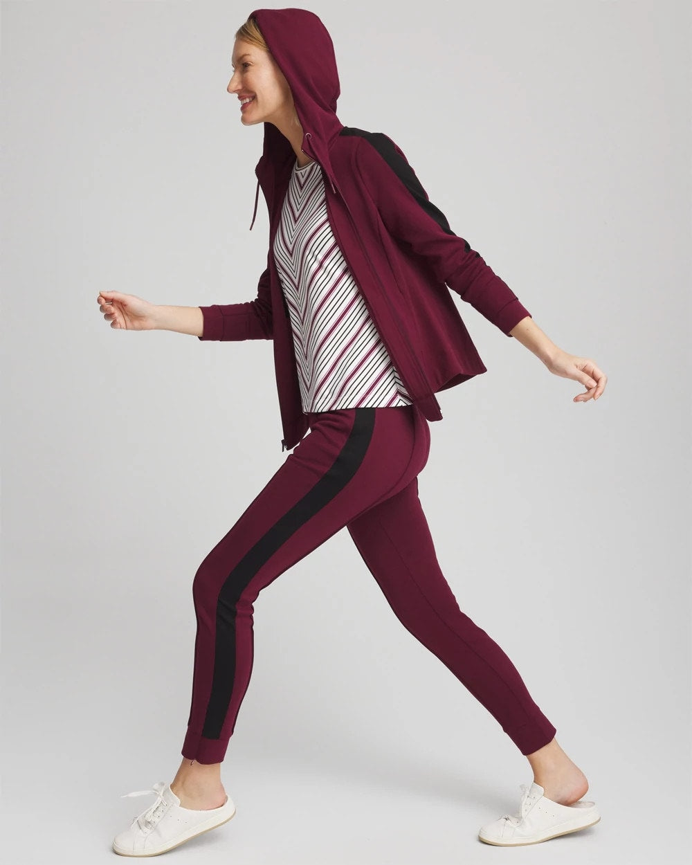 Chico's Zenergy® Double-Knit Contrast Jacket DEEP CHIANTI