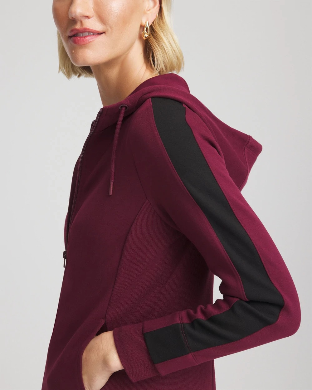 Chico's Zenergy® Double-Knit Contrast Jacket DEEP CHIANTI