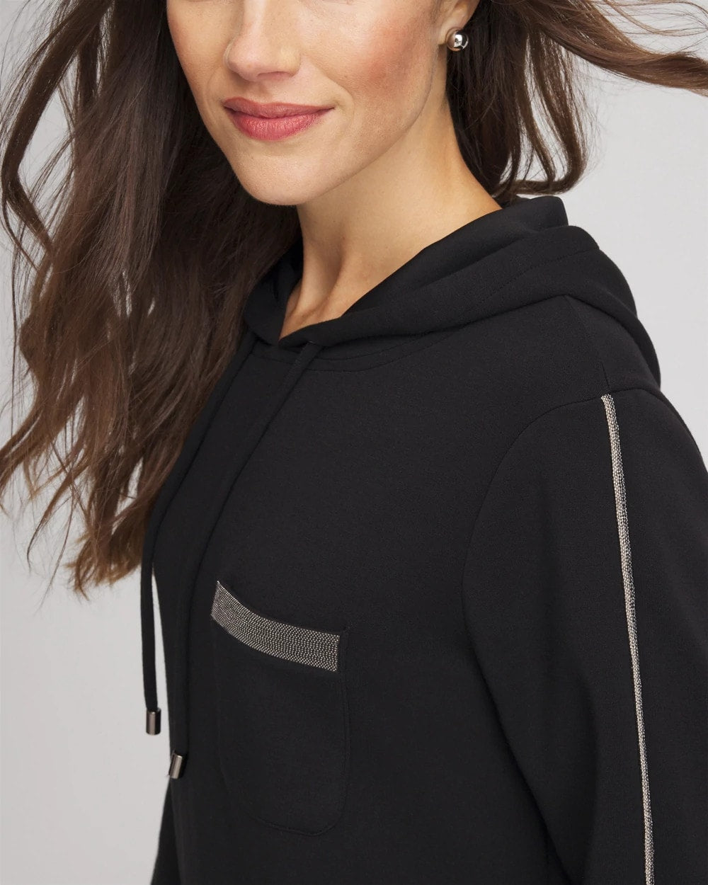 Chico's Zenergy® Caviar Bead Sweatshirt BLACK