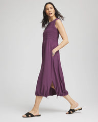 Chico's Zenergy® UPF Smocked Midi Dress WASHED GRAPE