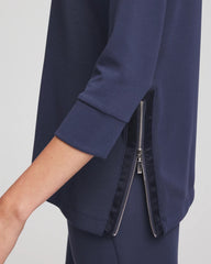 Chico's Zenergy® Satin-Trim Tunic PASSPORT BLUE