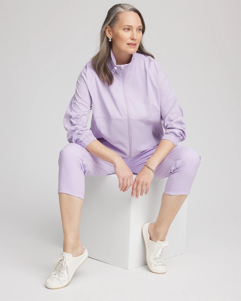 Chico's Zenergy® UPF Striped Jacket VIOLET AURA