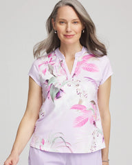 Chico's Zenergy® UPF Floral Polo VIOLET AURA