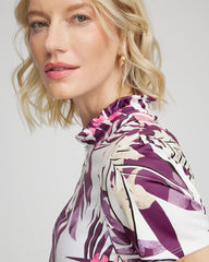 Chico's Zenergy® UPF Ruffle-Neck Polo VIOLET AURA