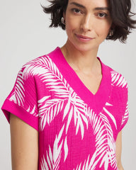 Chico's Zenergy® Tropical Gauze Top CRUSHED BERRIES