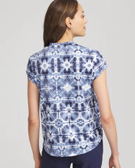 Chico's Zenergy® UPF Printed Polo Top CANYON BLUE