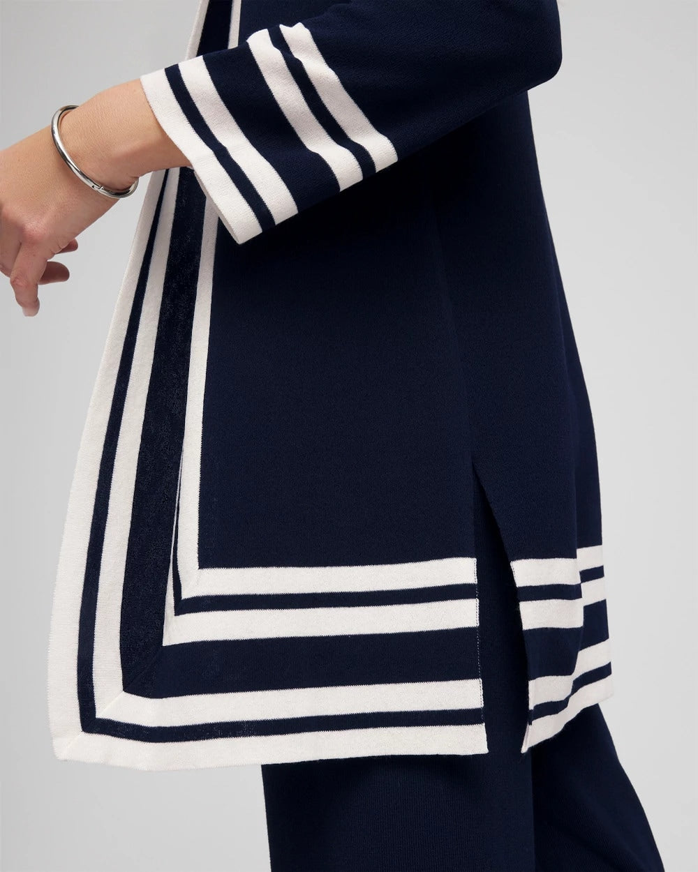 Chico's Travelers™ Contrast Border Cardigan TRAVELERS INDIA INK