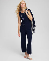 Chico's Travelers™ Tipped Sweater Shell Tank TRAVELERS INDIA INK
