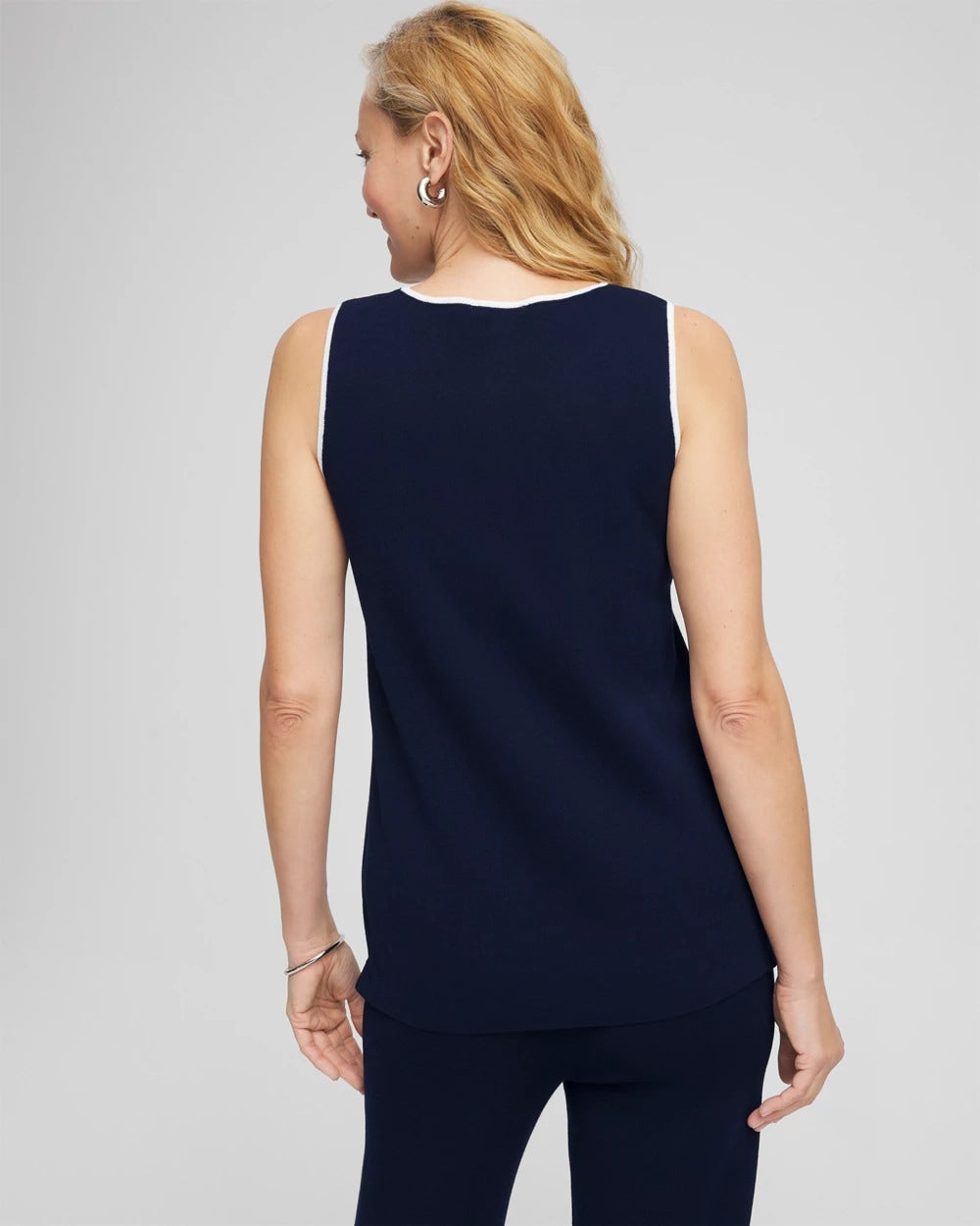 Chico's Travelers™ Tipped Sweater Shell Tank TRAVELERS INDIA INK