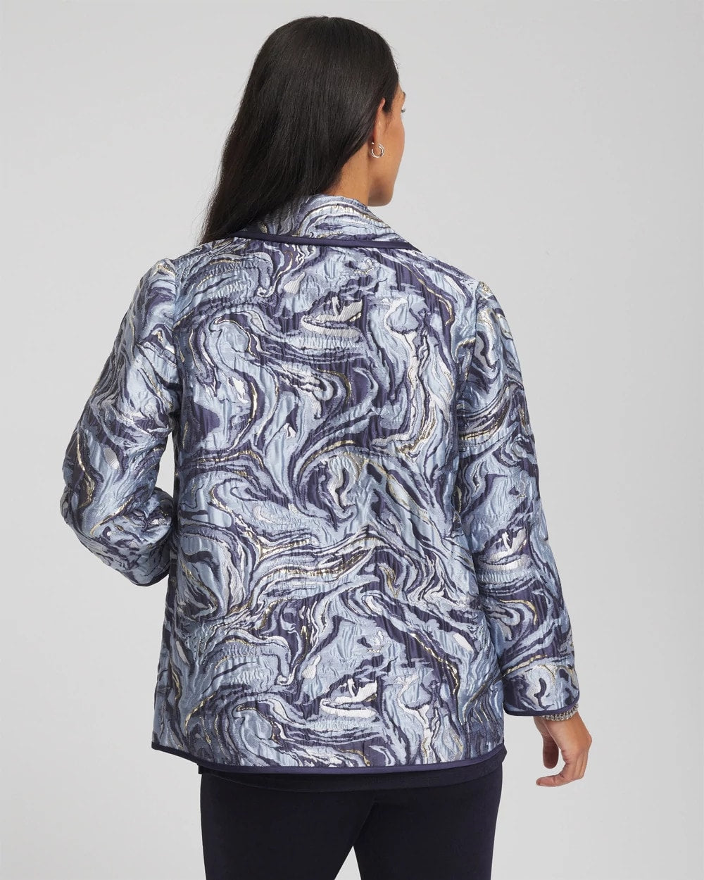 Chico's Travelers™ Jacquard Swirl Jacket TRAVELERS INDIA INK