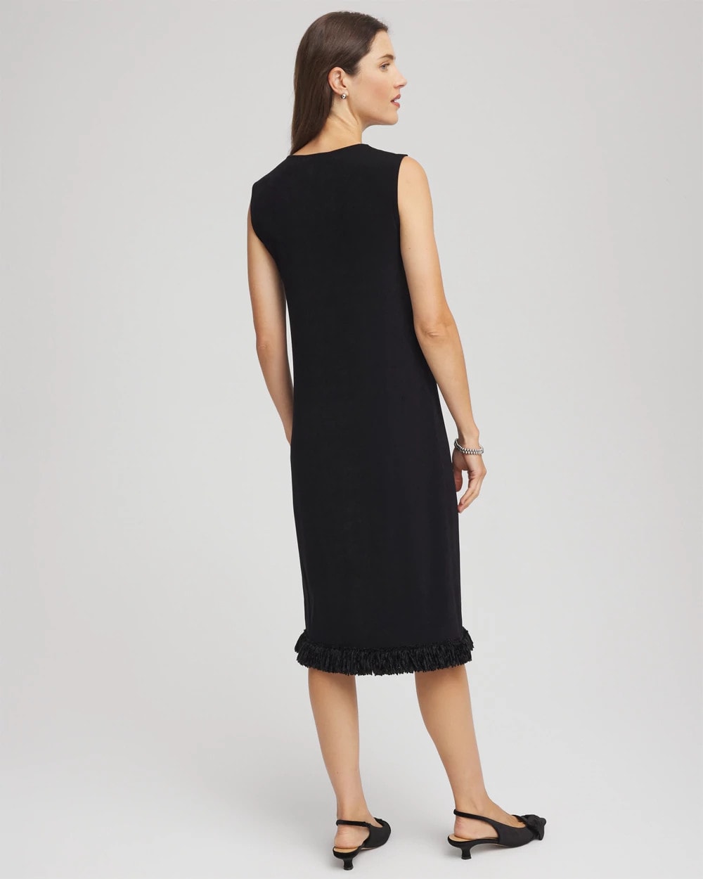Chico's Travelers™ Fringe Hem Tank Dress TRAVELERS BLACK
