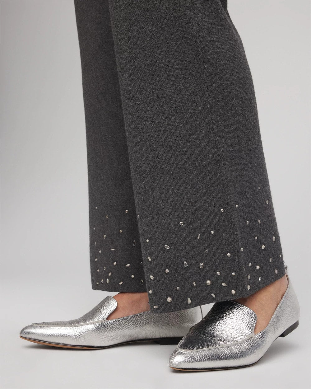 Chico's Travelers™ Embellished Straight-Leg Pants GRAPHITE GRAY