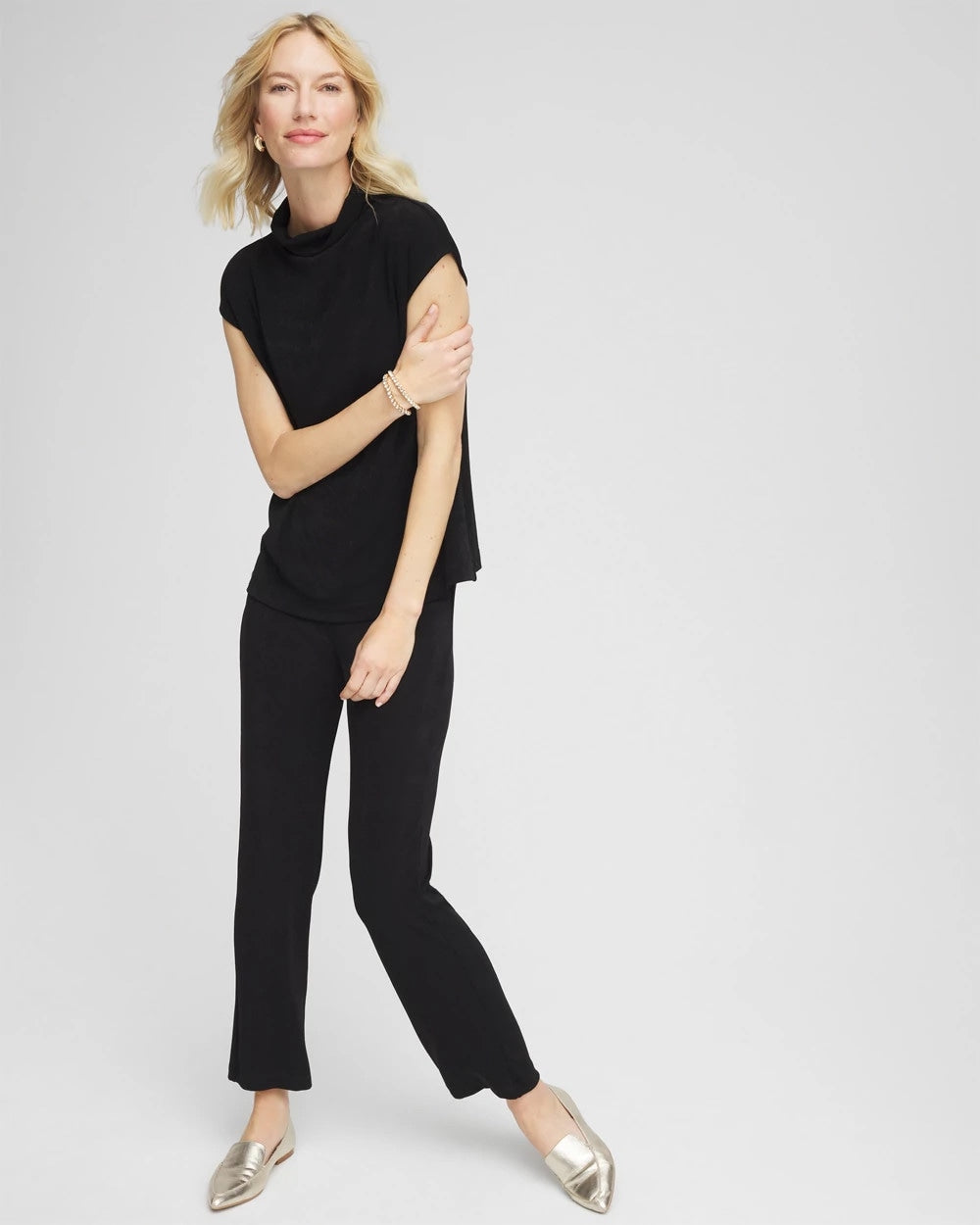 Chico's Travelers™ Mockneck Top TRAVELERS BLACK