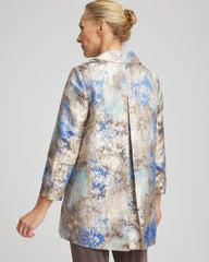 Chico's Travelers™ Collection Watercolor Jacquard Jacket WALNUT