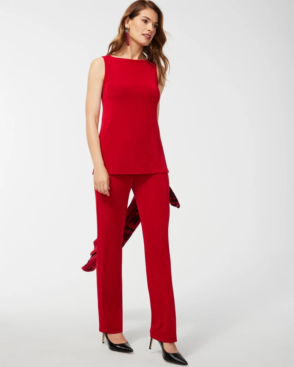 Chico's Travelers™ No Tummy Pants RED ALLURE