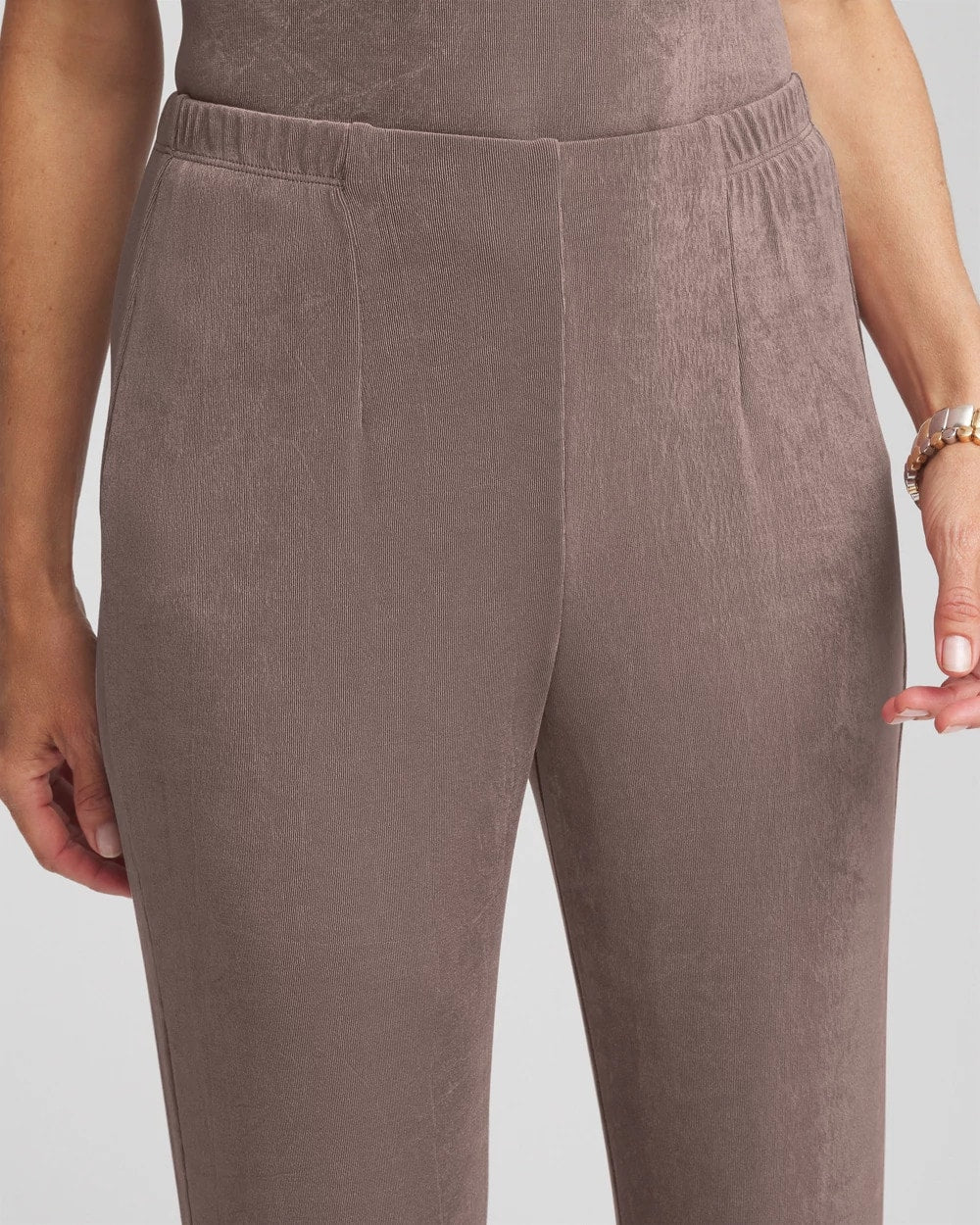 Chico's Petite Travelers™ No Tummy Pants DEEP TAUPE