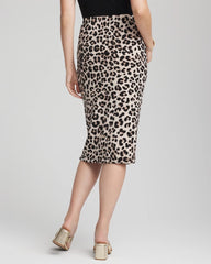 Chico's Travelers™ No Tummy Animal-Print Pencil Skirt DEEP TAUPE