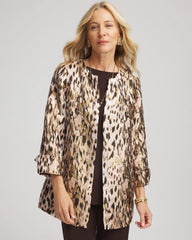Chico's Travelers™ Collection Animal Jacquard Jacket DEEP TAUPE