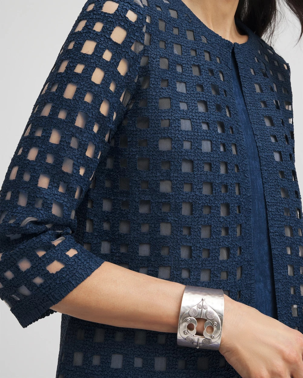 Chico's Travelers™ Collection Cutout Crush Jacket BLUE CASA