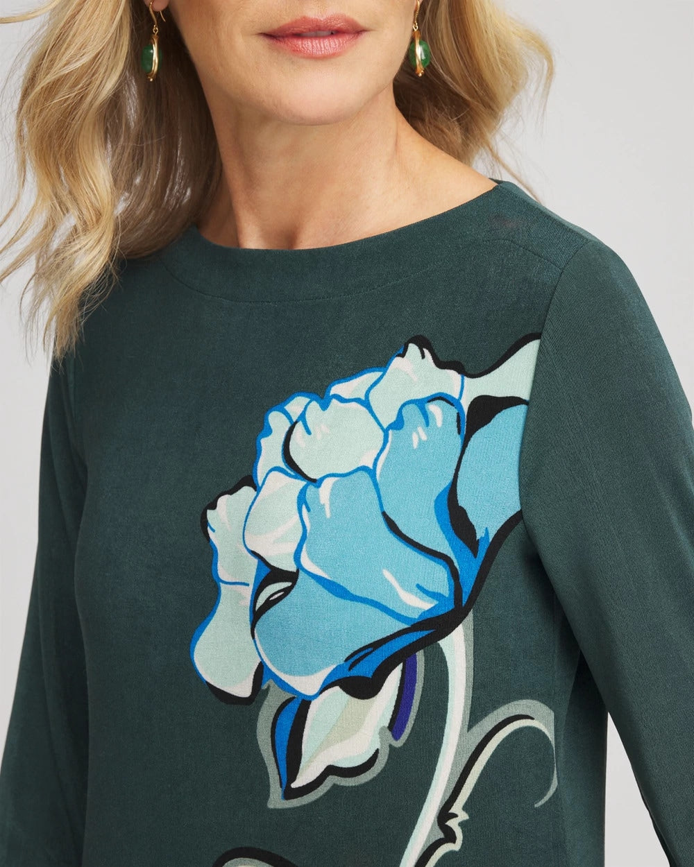 Chico's Travelers™ Artisanal Boatneck Tunic DARKEST SPRUCE