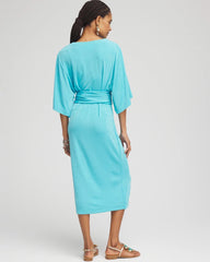 Chico's Travelers™ Kimono Sleeved V-Neck Dress TURQ BLUE