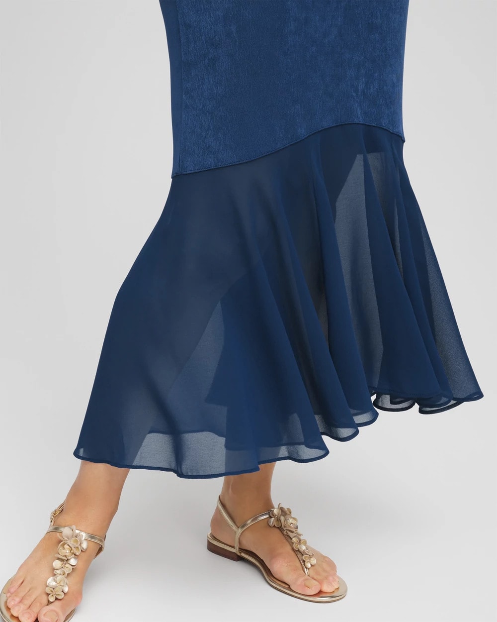 Chico's Travelers™ Petite Chiffon Hem Dress BLUE CASA