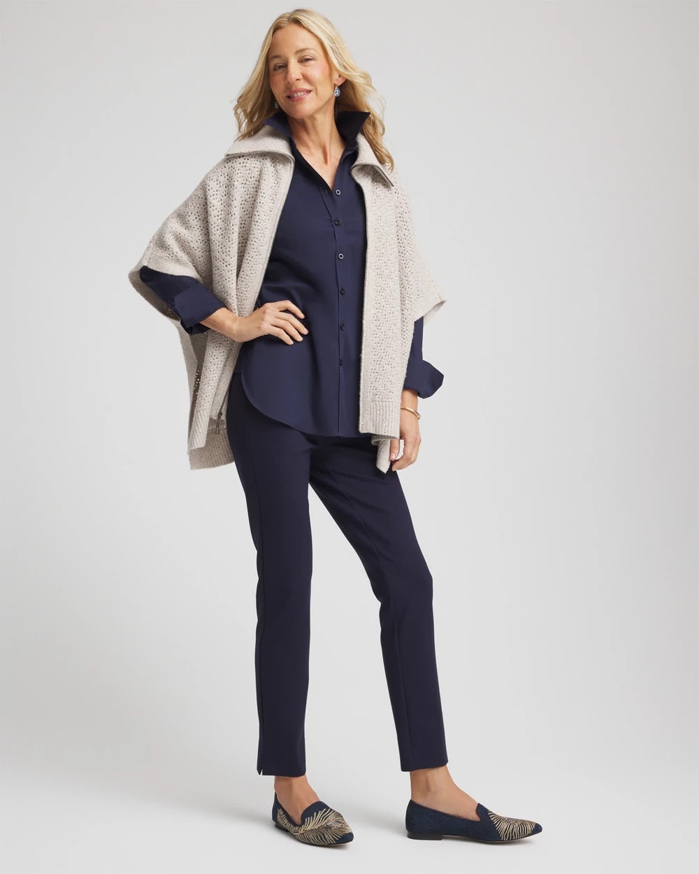 Chico's No Iron™ Stretch Shirt CLASSIC NAVY