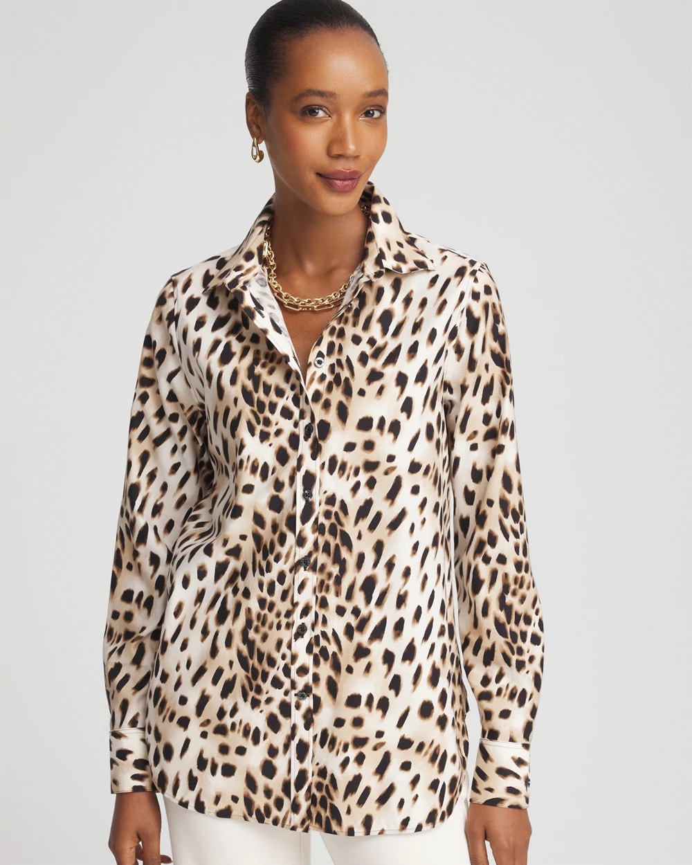 Chico's No Iron™ Animal Print Shirt CARAMEL APPLE
