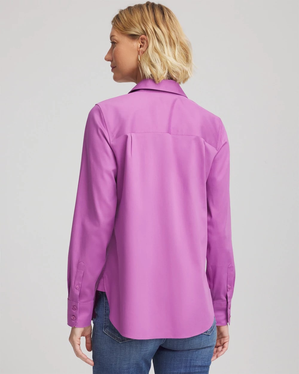 Chico's No Iron™ Stretch-Sateen Shirt GOOSEBERRY