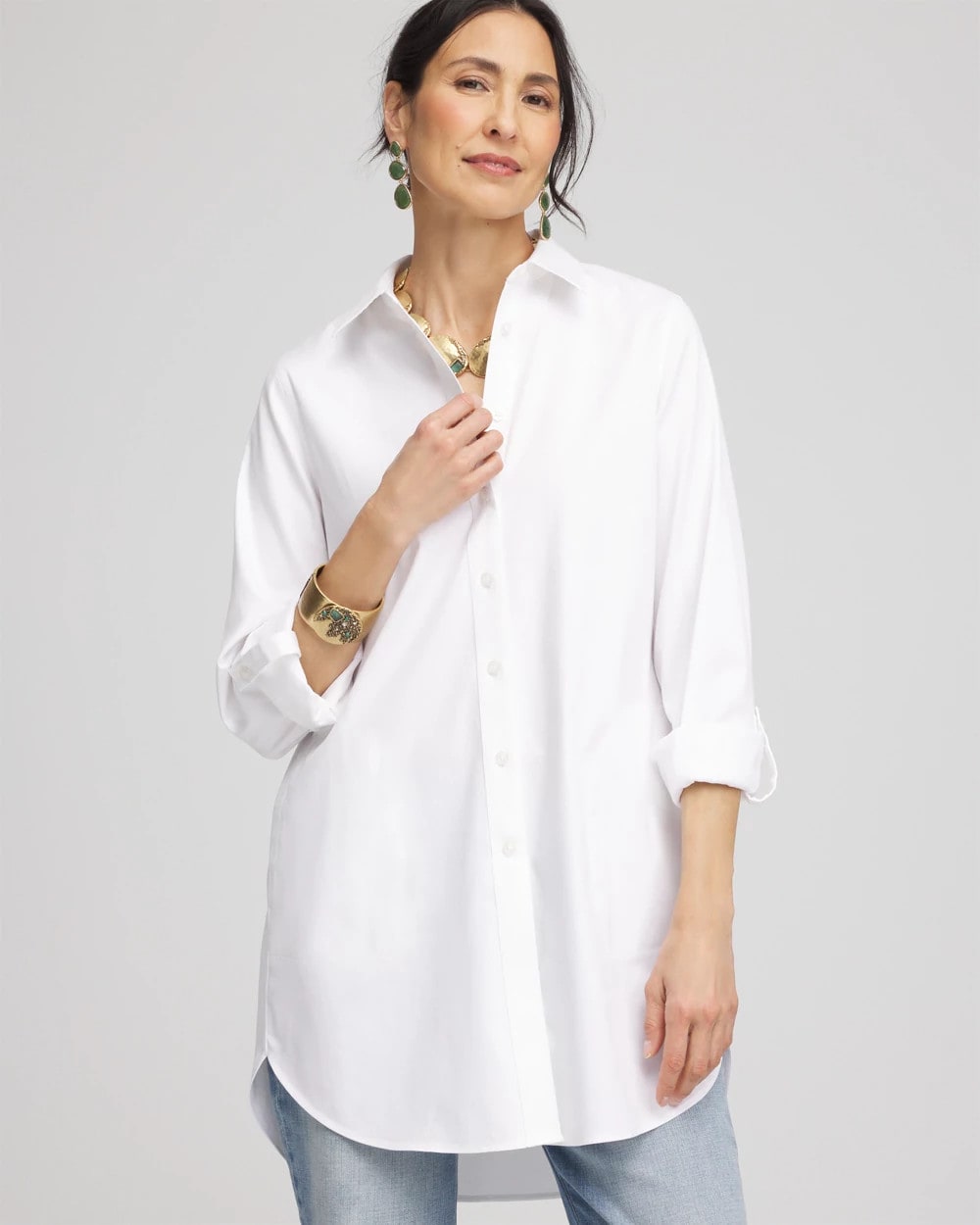 Chico's No Iron™ Pocket Tunic OPTIC WHITE