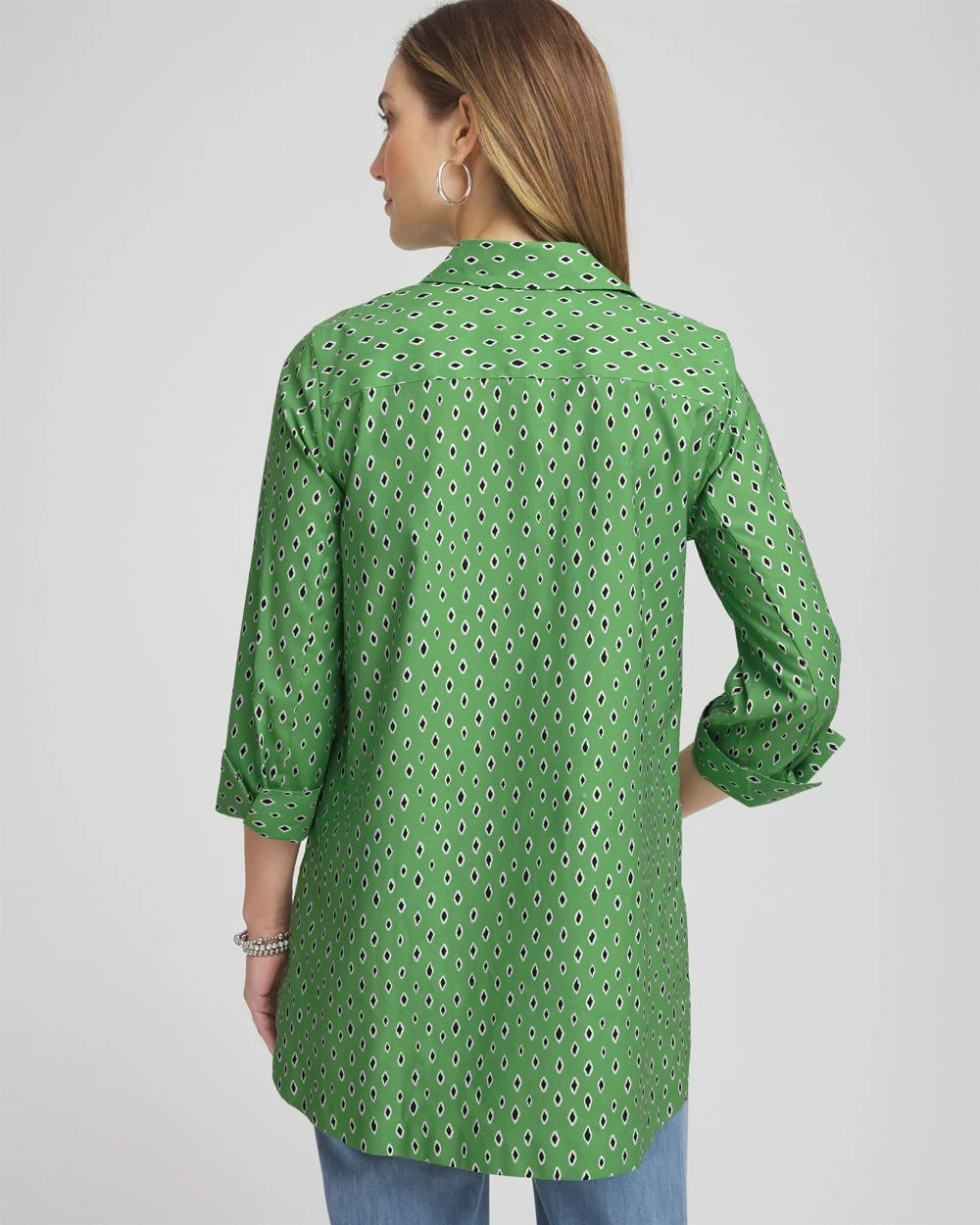 Chico's No Iron™ Geo-Print Tunic SALTED LIME