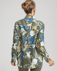 Chico's No Iron™ Printed Sateen Shirt NETTLE LEAF