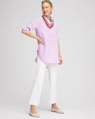 Chico's No Iron™ Linen Tunic LAVENDER SKIES