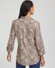 Chico's No Iron™ Leopard Print Shirt GLISTENING SAND