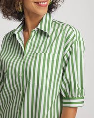 Chico's No Iron™ Short Striped Shirt SALTED LIME