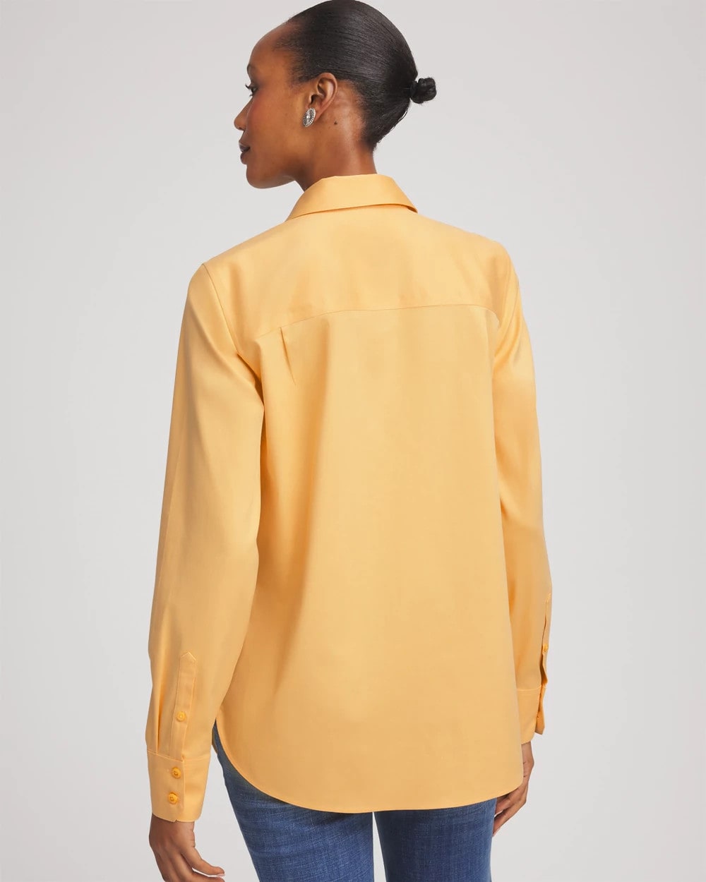 Chico's No Iron™ Stretch-Sateen Shirt GOLDEN CHAMOIS