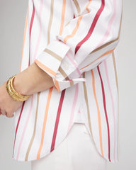 Chico's No Iron™ Striped Stretch-Sateen Shirt ECRU
