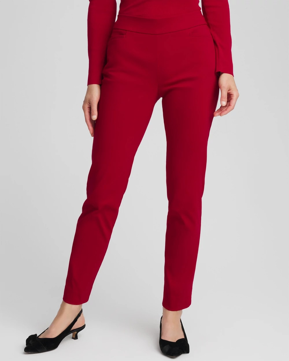 Chico's Brigitte™ Slim Pull-On Ankle Pants CARMINE RED