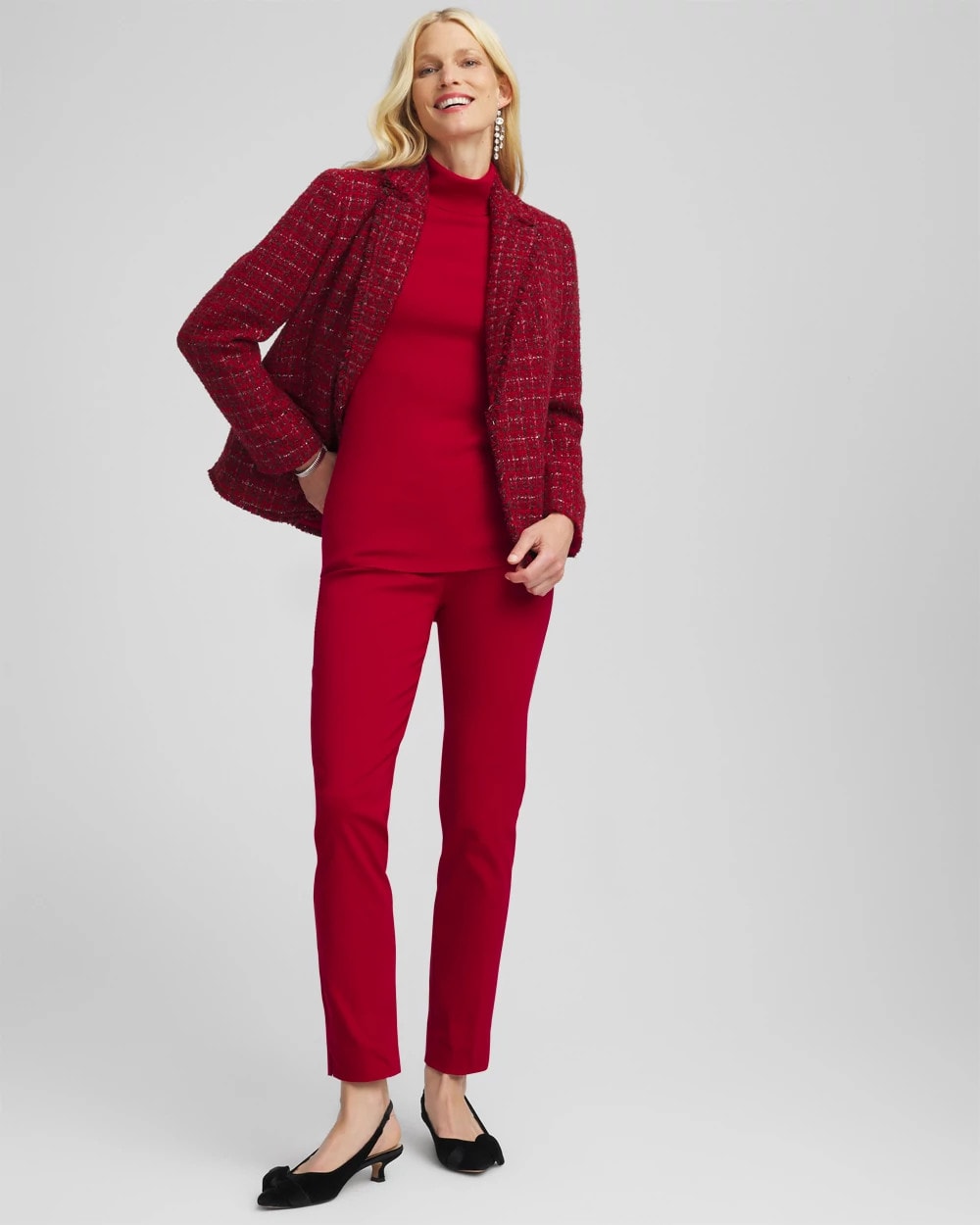 Chico's Brigitte™ Slim Pull-On Ankle Pants CARMINE RED