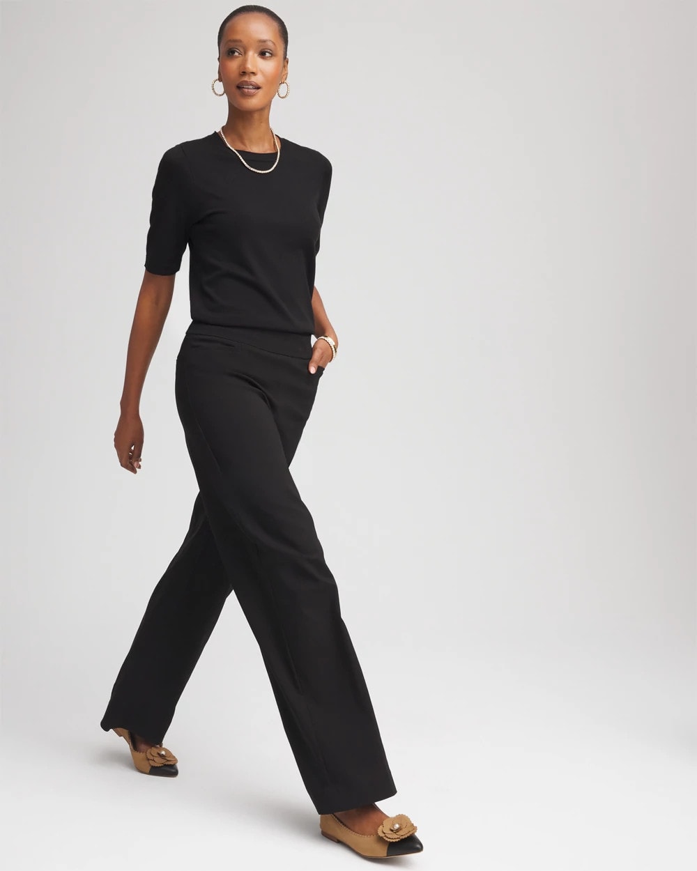 Chico's Brigitte™ Slim Wide-Leg Pants BLACK