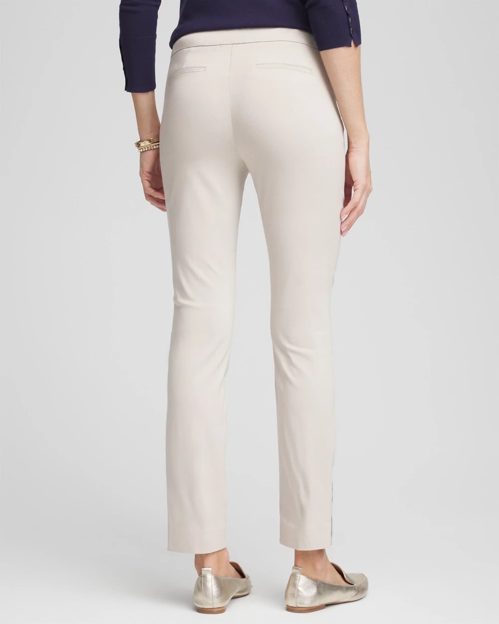 Chico's Brigitte™ Pull-On Slim Rivet Ankle Pants SMOKEY TAUPE