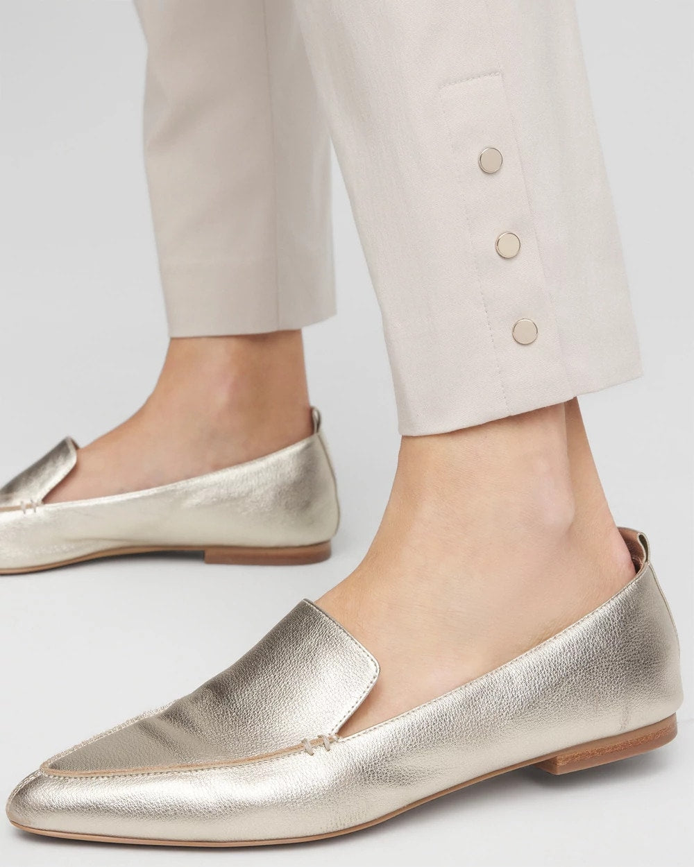 Chico's Brigitte™ Pull-On Slim Rivet Ankle Pants SMOKEY TAUPE