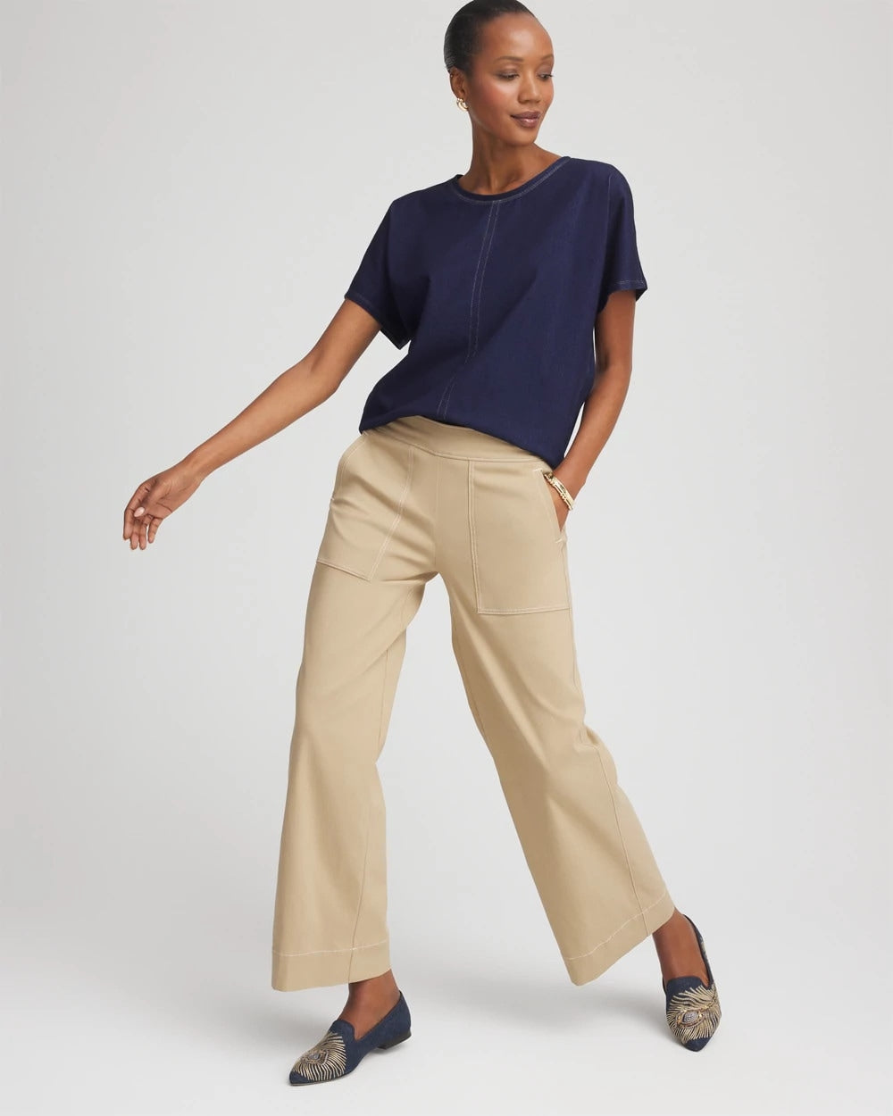 Chico's Brigitte™ Utility Wide-Leg Cropped Pants CAFE AROMA